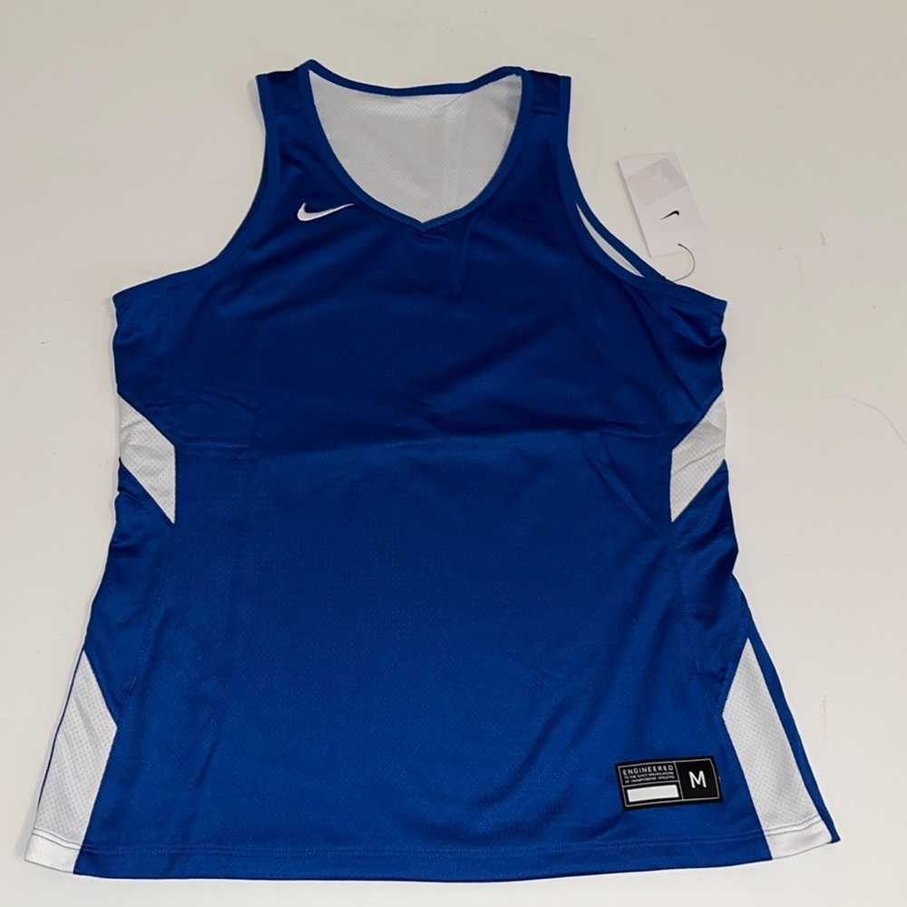 M Nike Women's Basketball Jersey Reversible Blue  White Tank Shirt  NWT $52
